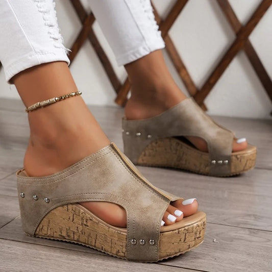 Fashion Woman Sandals Shoes Wedge Ladies Shoes Breathable Slip On Women's Sandals Comfortable Sandalias Mujer Footwear Female