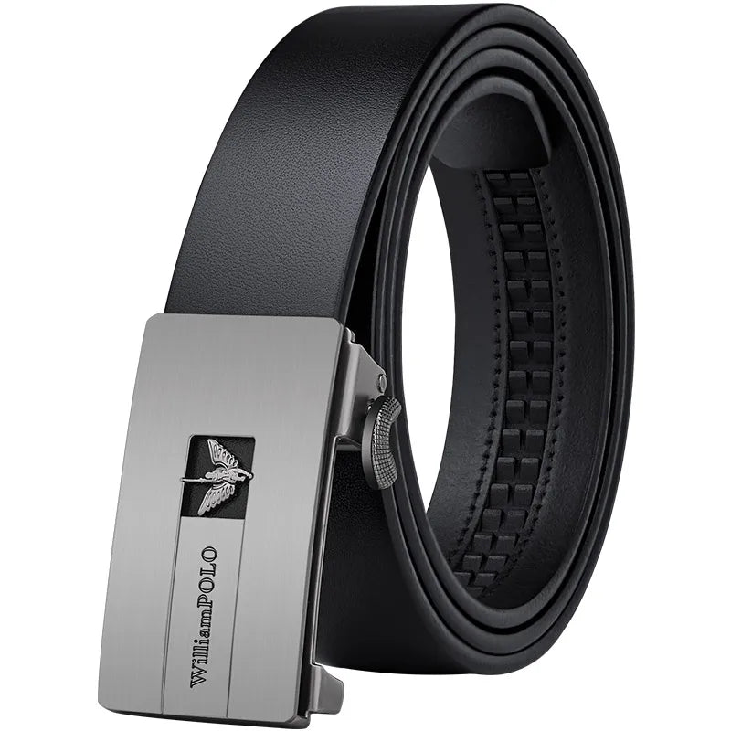 Genuine leather men's business belt with automatic buckle, high-end belt, fashionable and personalized belt