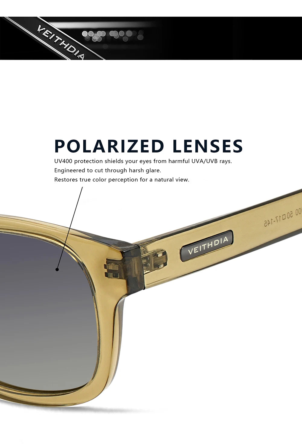 VEITHDIA Polarized Fashion Classic Sunglasses Photochromic Gradient UV400 Protection Outdoor Sun Glasses for Men And Women 7900