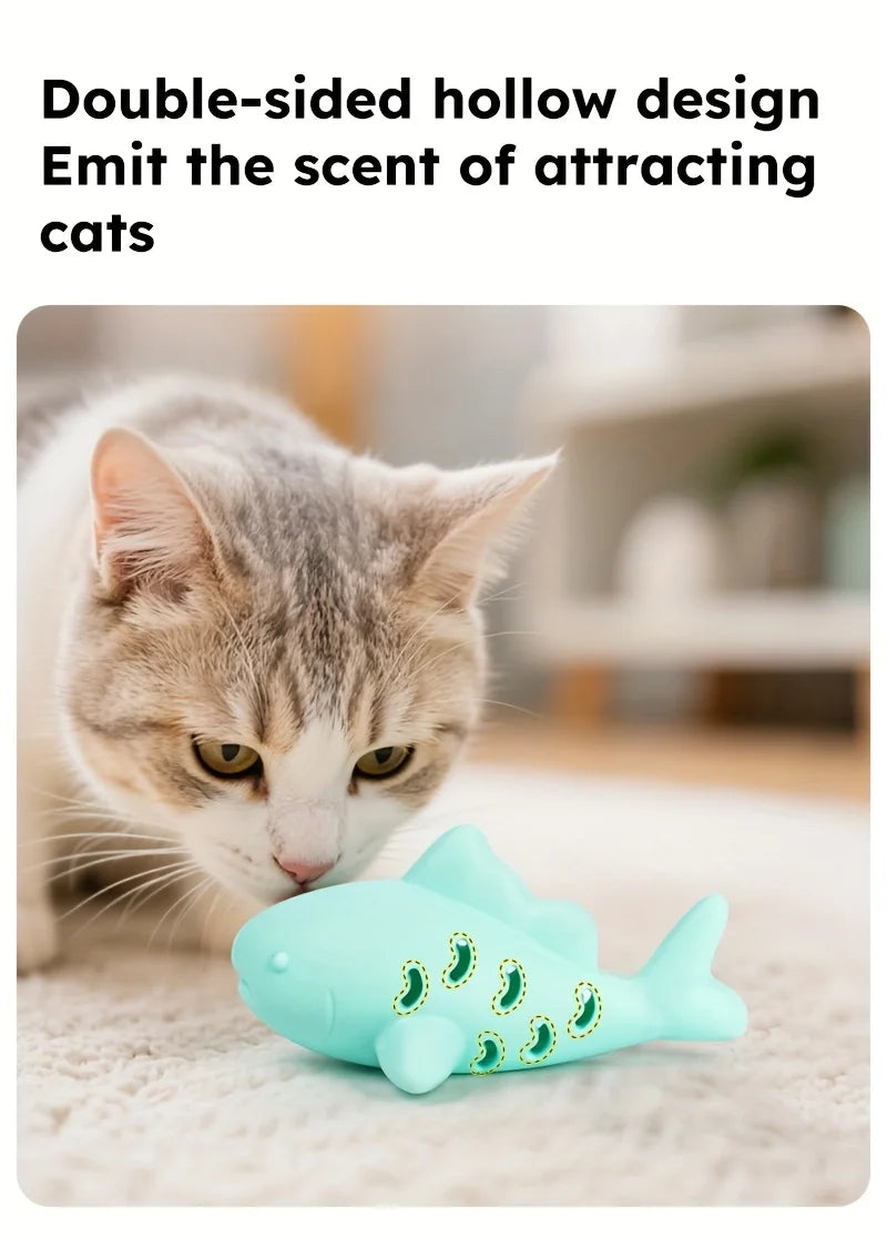 Pet's Chew Toy - Silicone Treat Dispenser Teeth Grinding & Mental Enrichment,  Bite-Proof for Small Pets, Vibrant Fish Design