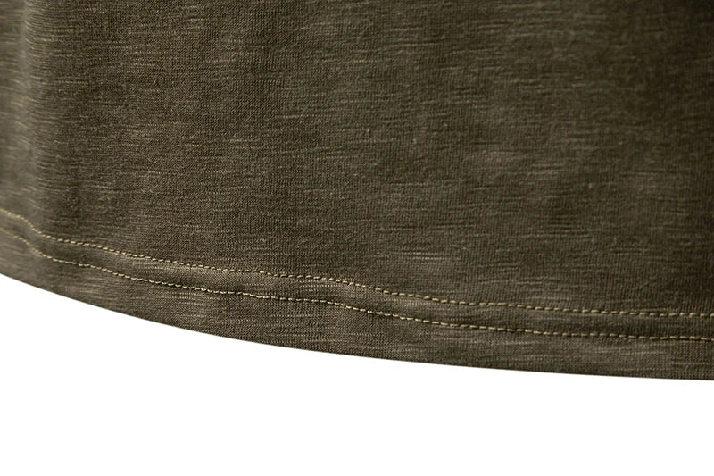 New Men's Cotton Henley T Shirt Long Sleeve T-Shirts Basic Casual Button Collar Breathable Daily Top Tees