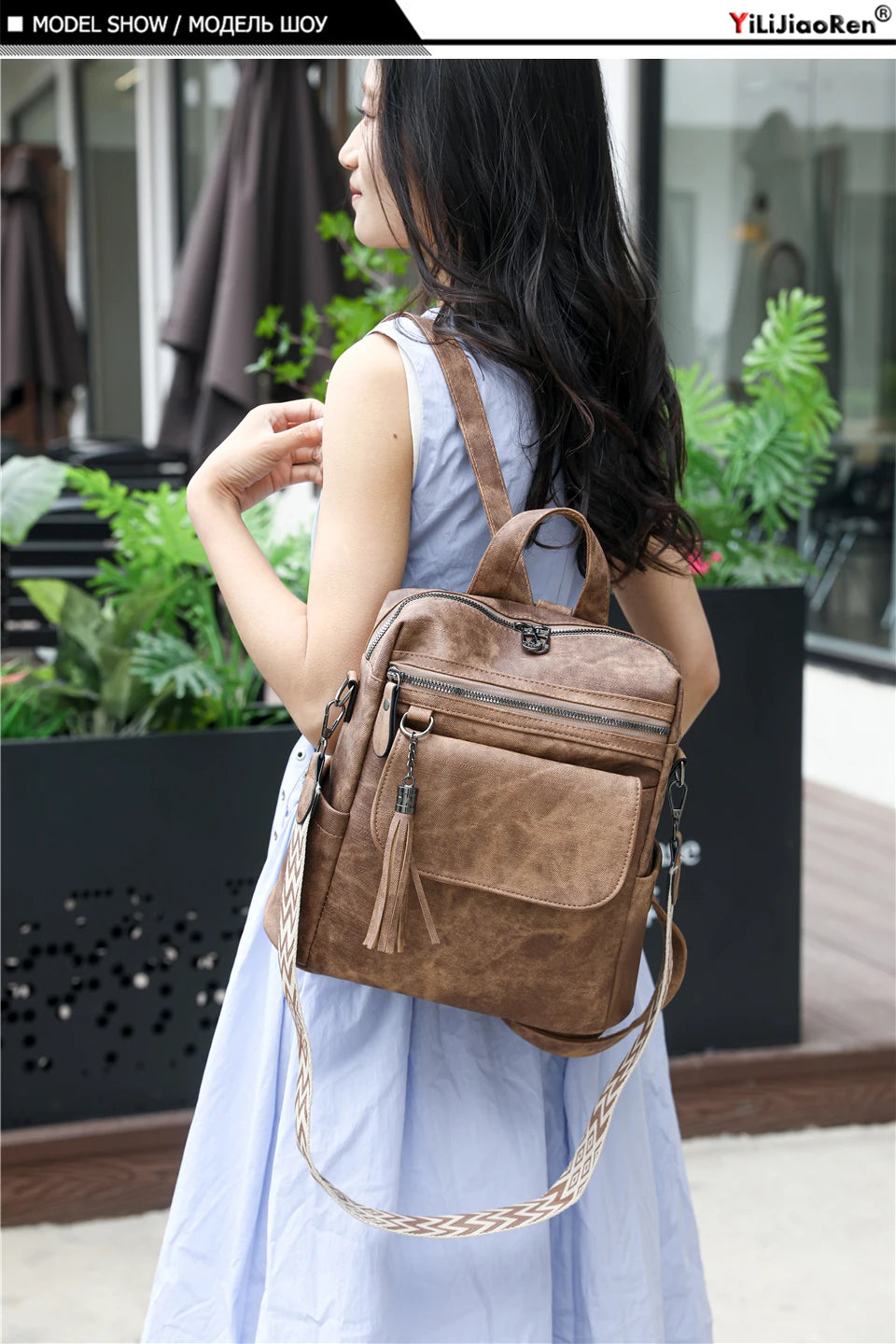 Ladies Daypacks Fashion Backpacks Women Big Travel Bagpack Large School Bags for Girls Solid Color Leather Rucksacks Female
