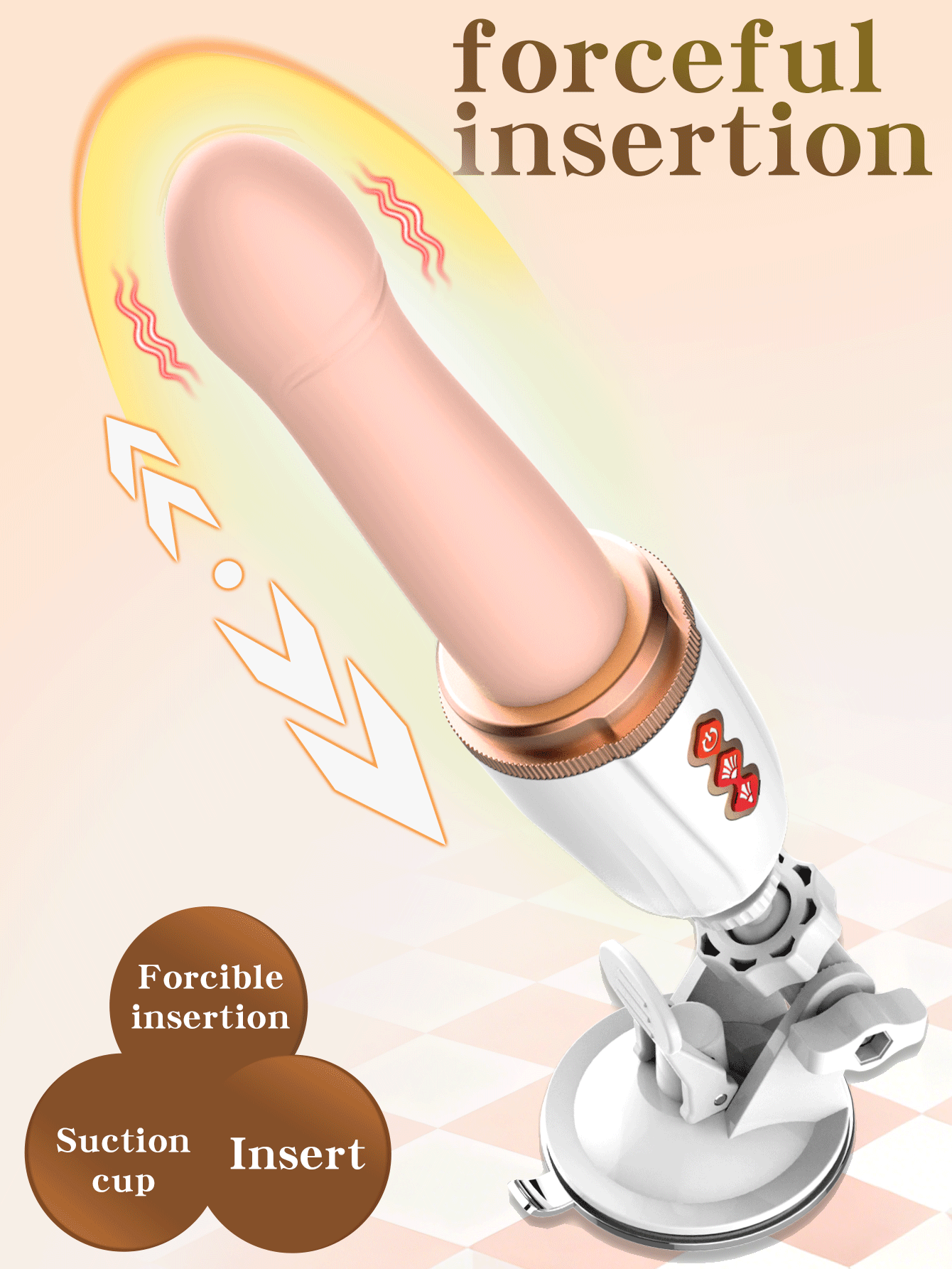 Thrusting Massager, Sex Toy, Vibrator, Adult Toy, Realistic Suction Cup Massager, G-Spot and Anal Adult Toy, Suitable for Couple