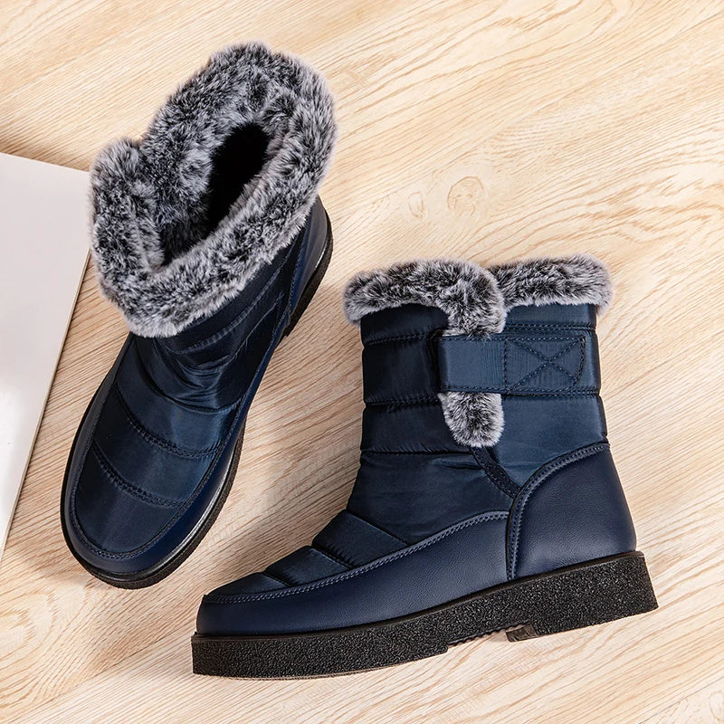 Women's Waterproof Winter Snow Boots Non Slip Platform Warm Ankle Boots Women Thicken Plush Cotton Padded Shoes Botas De Mujer