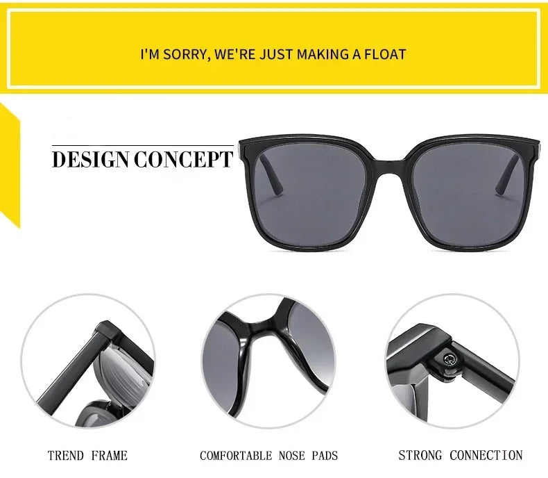 Trendy UV400 Sunglasses for Men Fashion Retro Square Polarized Sun Glasses Eyewear Male Women Vintage Myopia Eyewear0-1.0-4.0