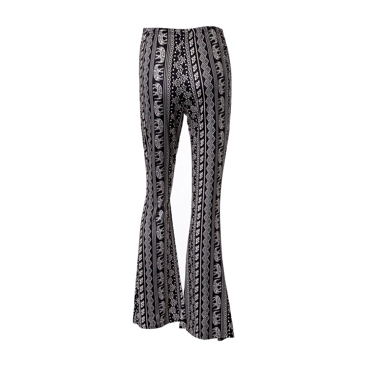 Women's Clothing Pants 2025 New Women's Pants Bohemian Micro-flared Pants Leggings Fashion Printing Ethnic Tribal Style