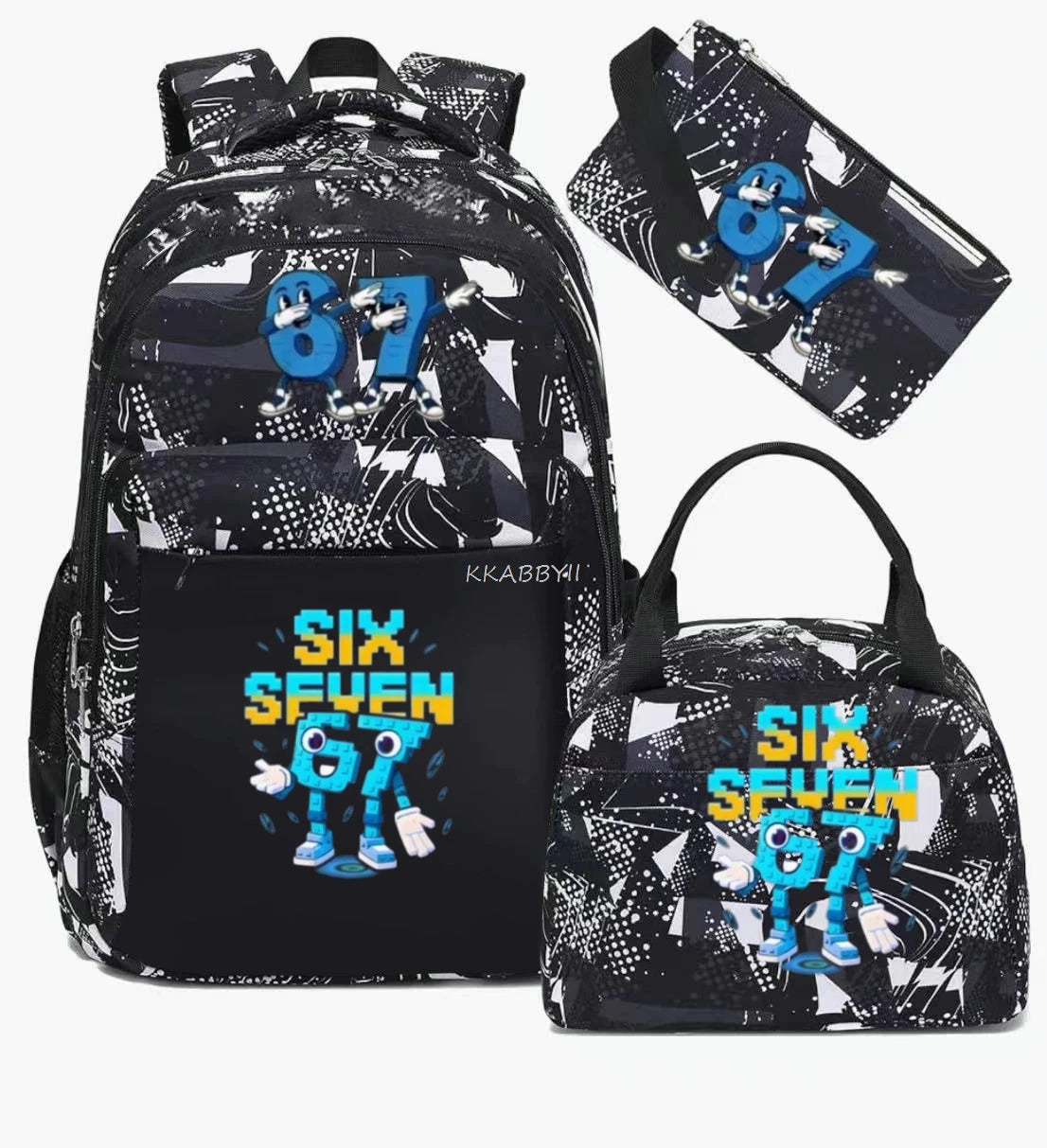 Steal A BrainRot Backpack with Lunch Bag for 67 Six Seven Teenagers Student School Bags Casual Comfortable Travel Set