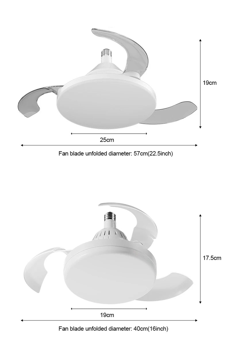 Ceiling Fan Light New Invisible Telescopic Blade Air Circulation Fans Silent Dimming Timed Room Decor Ceiling Fan with lighting