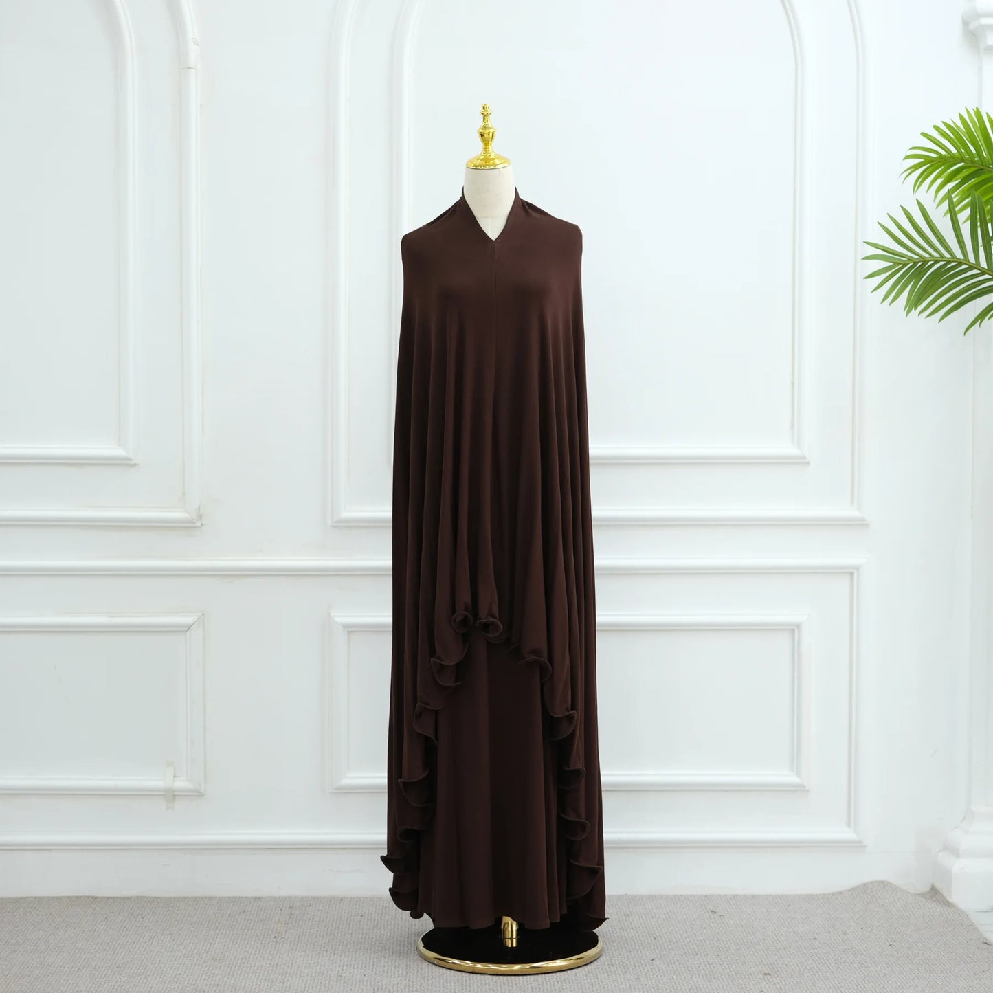 Two Piece Arabic Muslim Women Set Elegant Dubai Hijab Abaya Eid Middle East Prayer Clothes Islamic Khimar Outfit Moroccam Kaftan