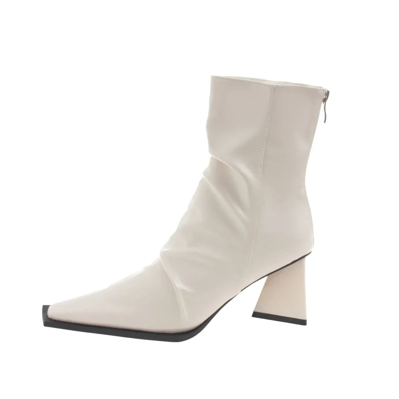 Horse Boots Female Ins Pointed Pink Skinny Boots 2023 Winter New Patent Leather Thick with Fashion High Heel Short Boots
