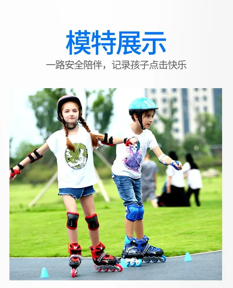 2025 Skating shoes, children's flash straight row roller skating shoes, roller skating shoes, adjustable for both men and women
