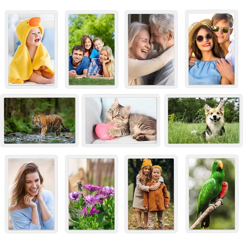 12/20/40Pcs Mini Blank Photo Frames Insert Fridge Magnets Magnetic Refrigerator Picture Frames