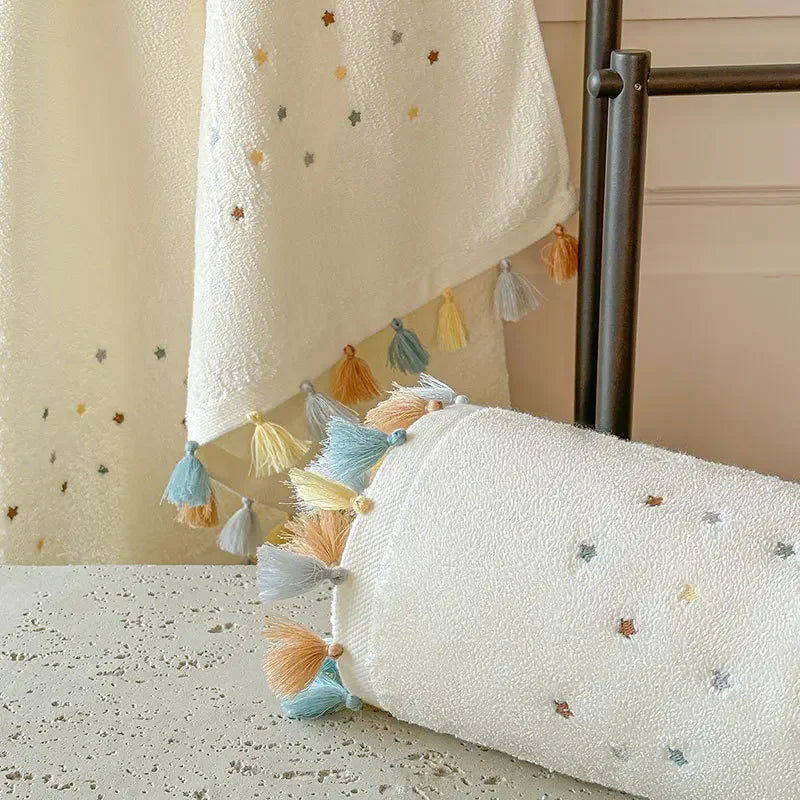 New Tassel 100% Cotton Bath Towel All Cotton plus Size Absorbent Fashion Brand Soft Cute Pure Cotton