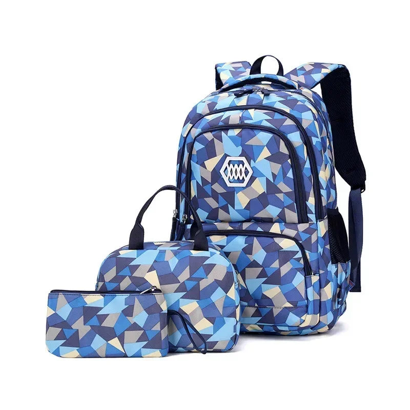 School Bags for Teenagers Girls Schoolbag Large Capacity Boys Printing School Backpack Set Rucksack Bagpack Kids Cute Book Bags