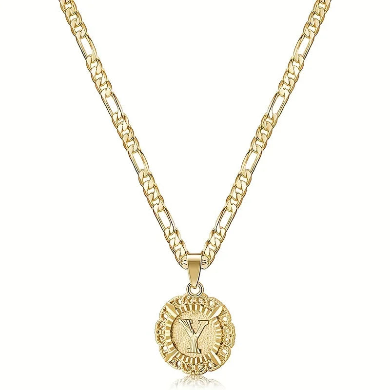 26 letter pendant necklace, round trendy and versatile women's collarbone necklace, jewelry gift