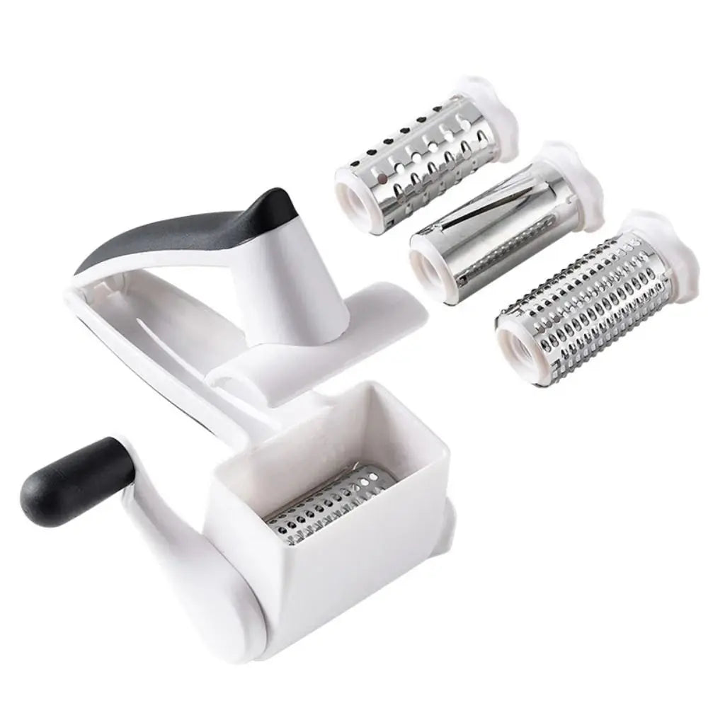 3-in-1 Hand-Cranked Cheese Grater Rotary Multi-functional Parmesan Cheese Shredder Hand Crank Stainless Steel Drum