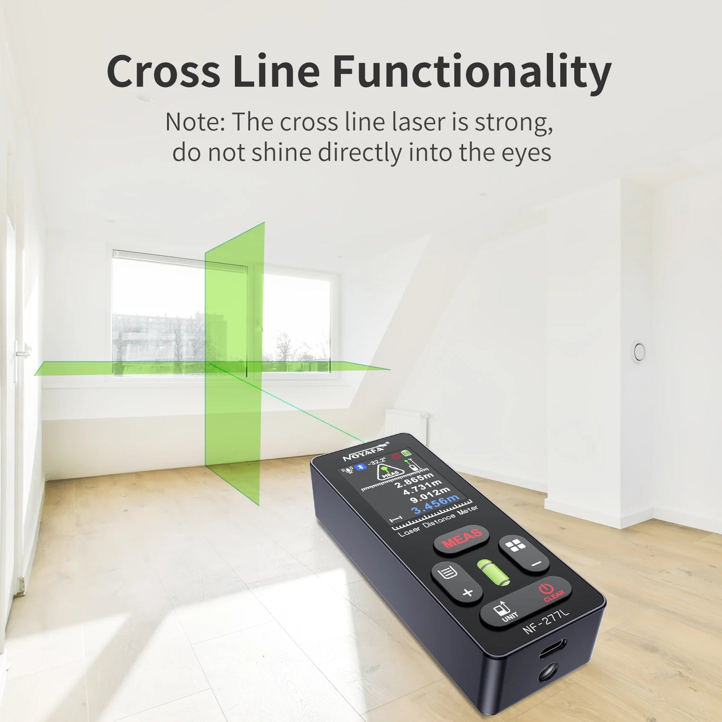 NOYAFA Green Light Laser Rangefinder High Accuracy Laser Distance Meter 60/100M Professional Laser Meter with Laser Crosshair