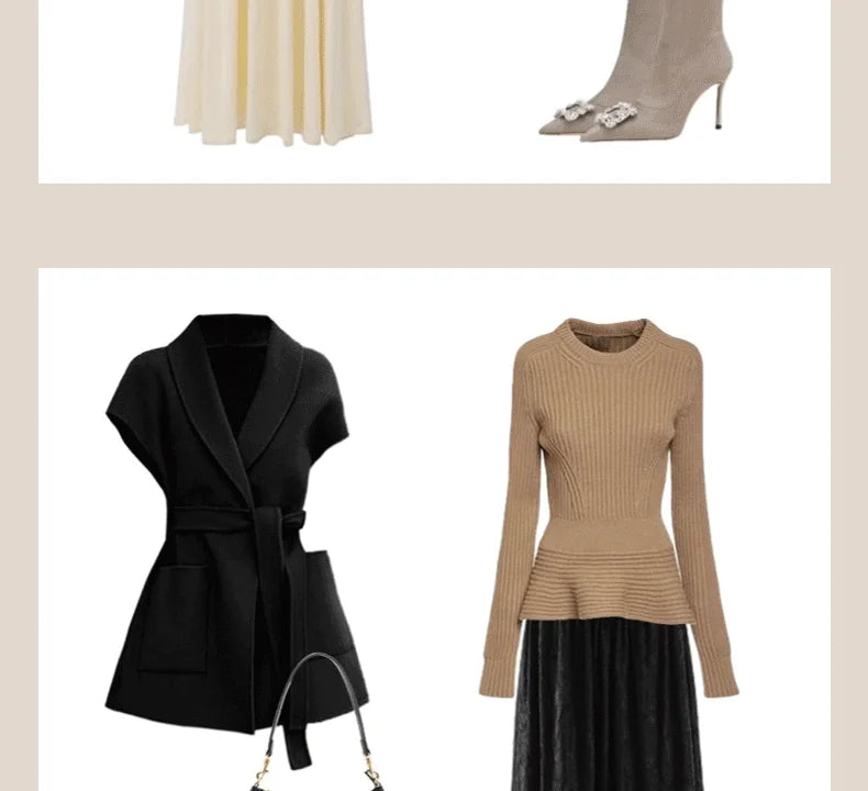 Fashion Wool Vest for Women Autumn and Winter Double-Sided Wool Mid-length Waistcoat Coat Elegant Female Horse Clip Tops Jacket