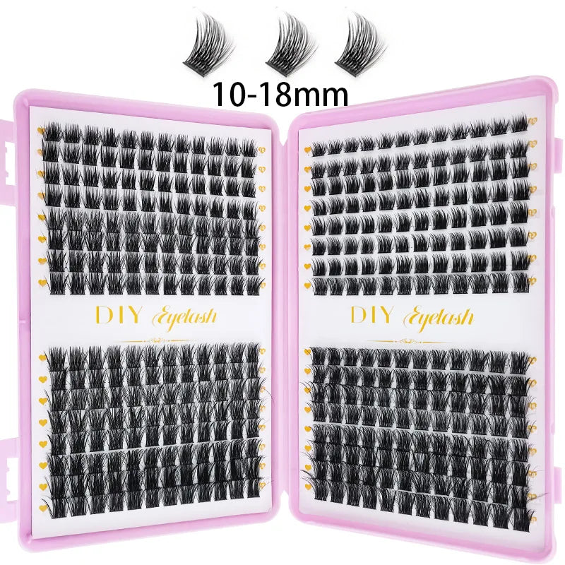 384PCS Eyelash Extension Book (with D-Curl Technology) – Ultra-Thick, Multiple Lengths Available, Easy-to-Apply-at-Home Makeu