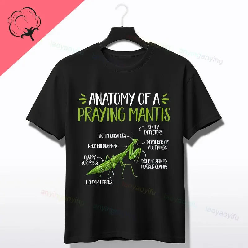 Praying Mantis Insects Bug Love Praying Mantis- Retro T-Shirt 100% Cotton Short Sleeve O-neck Tee Humor Style Design Casual Wear