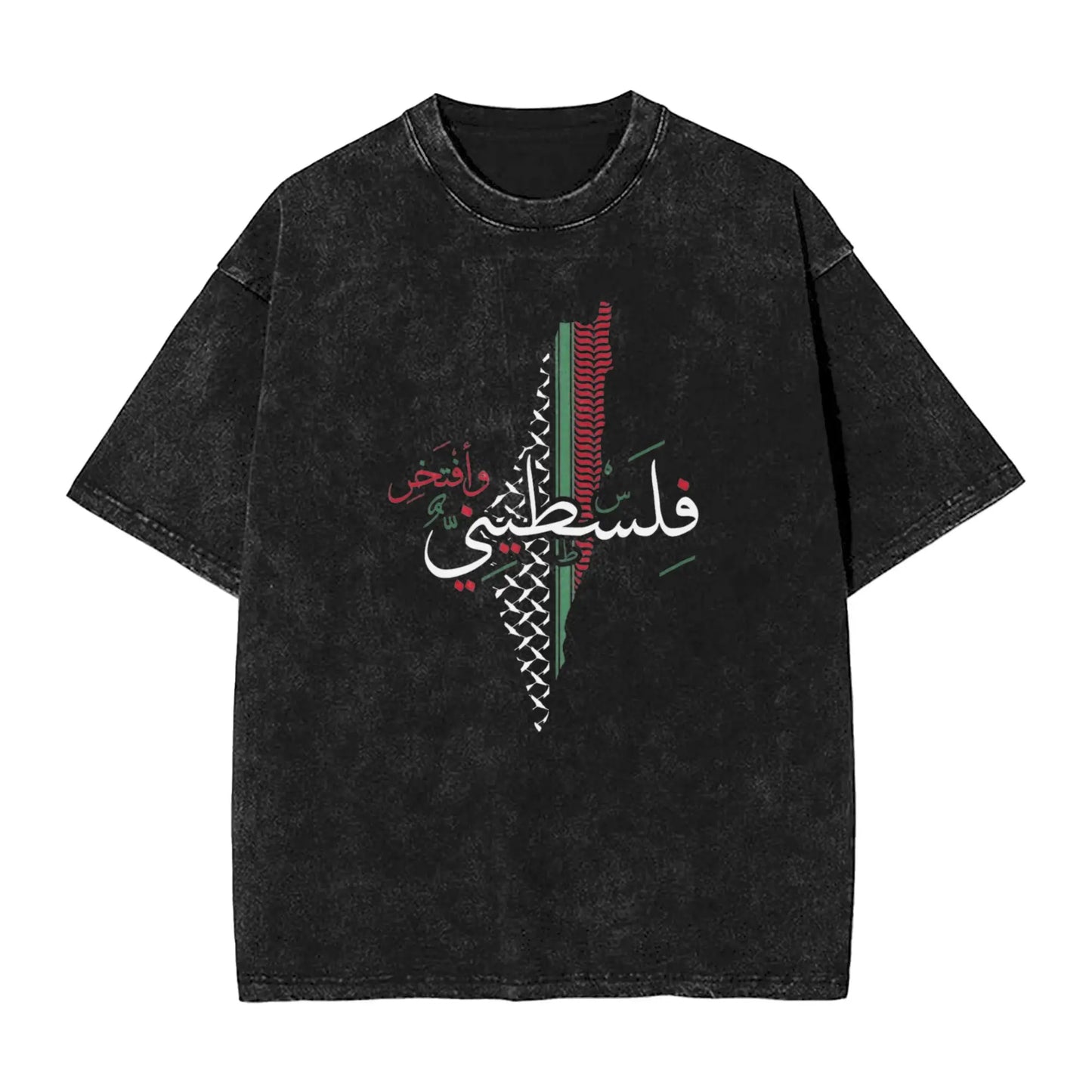 Palestine flag T Shirt Men 100% Cotton Cool T-Shirt Round Collar  Tees Short Sleeve Clothing Printed