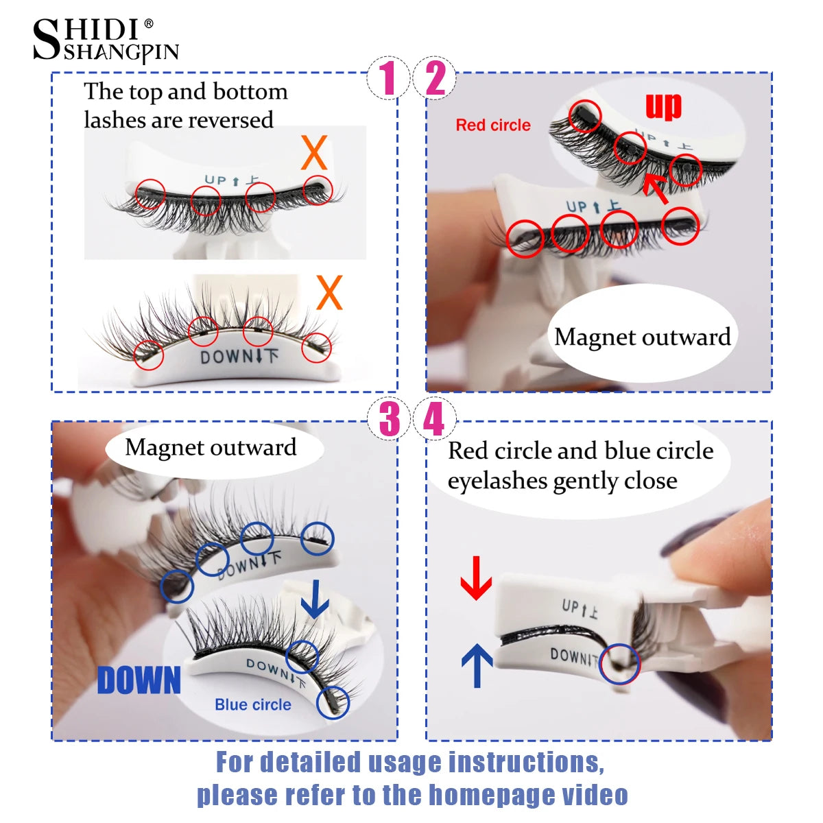 5 Pairs Reusable Magnetic Lashes Set with Magnetic Tweezers Makeup Tool 5 Style Faux Mink Lashes Curly Eyelashes Extension Kit