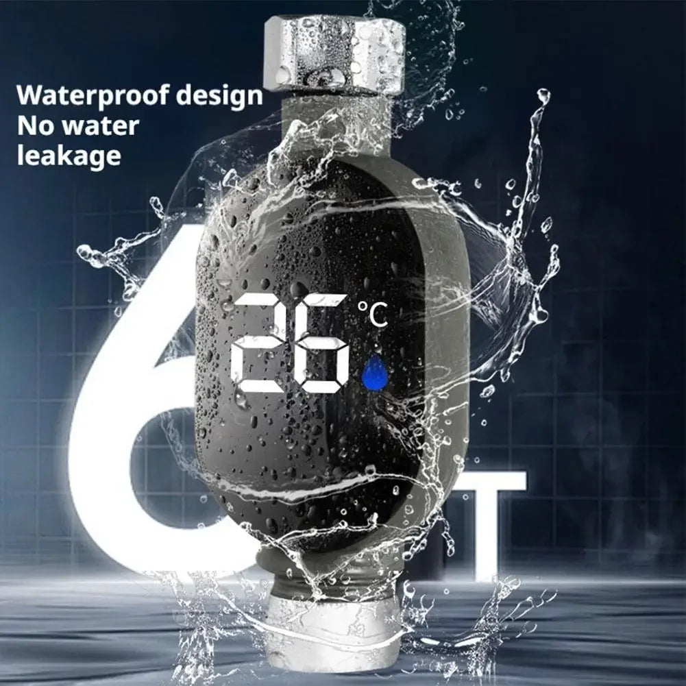 Shower Water Thermometer LED Digital Display&Intelligent Touch Activation 0℃~99℃ Bath Thermostat For Home Bathroom Measurement