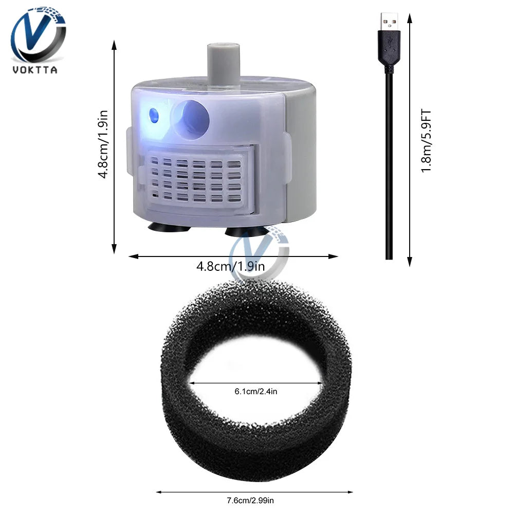 DC5V/1A USB Water Pump DIY Water Dispenser Fountain Filter LED Replacement Pump Stainless Steel Water Fountain Pump Filter