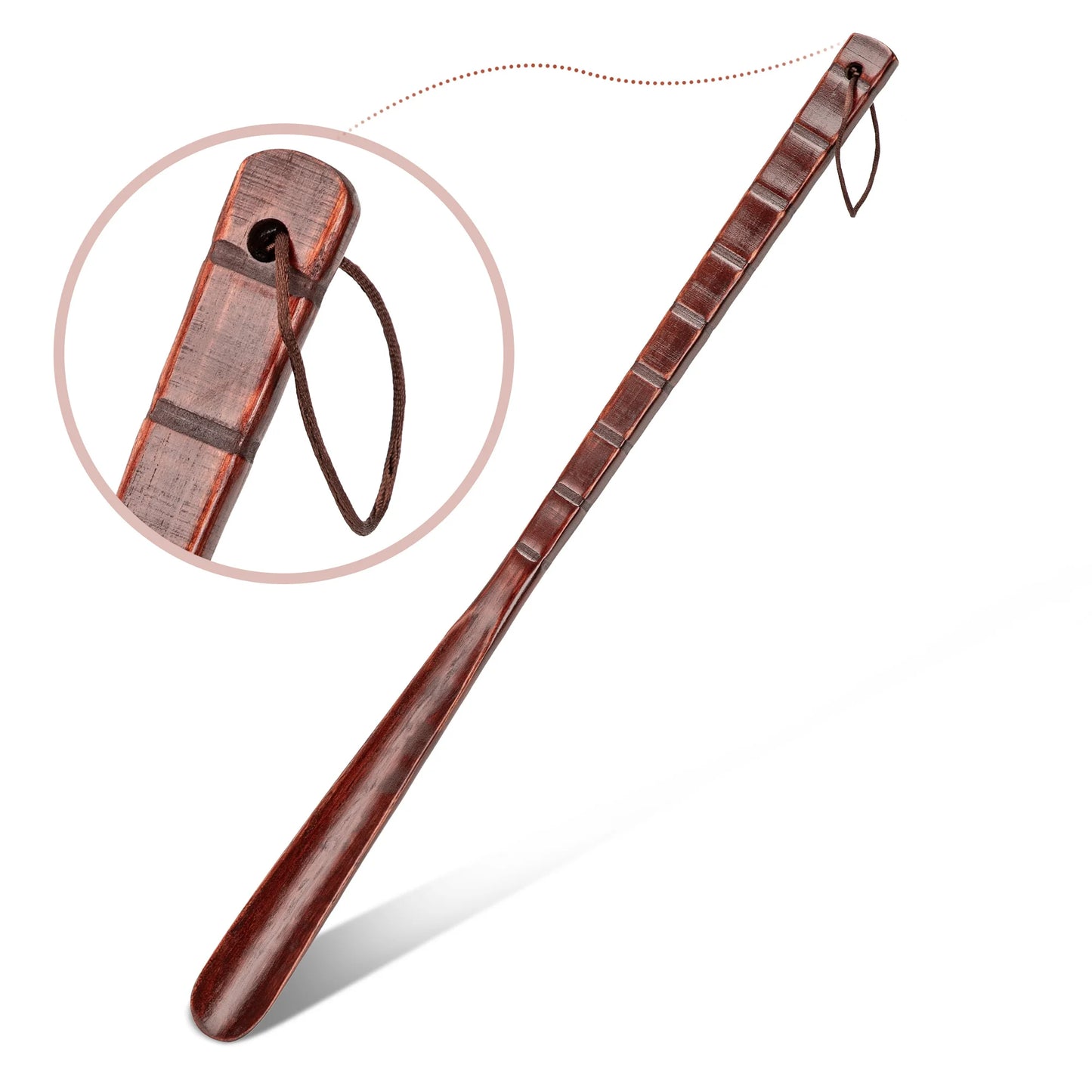 55cm Long Wooden Shoe Horn, Smooth Burr-Free Shoe Horn with Lanyard, High-Quality Wood Shoe Helper for Men Women Seniors,Durable