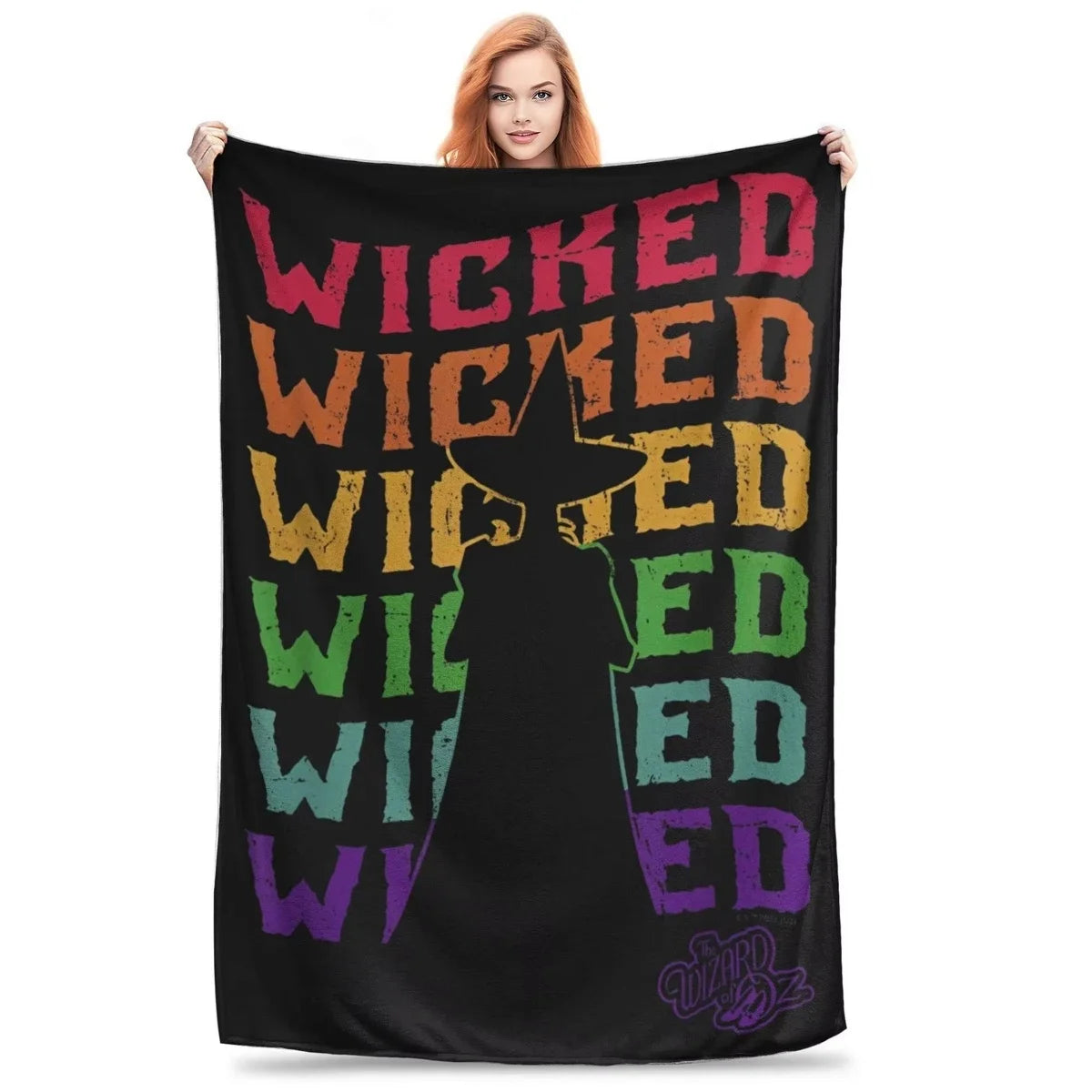 Wicked Musical Movie 2024 Blanket Soft Throw Blanket for Home Bedroom Bed Sofa Travel Office Solid Cover Blanket Kids 3D Quilt