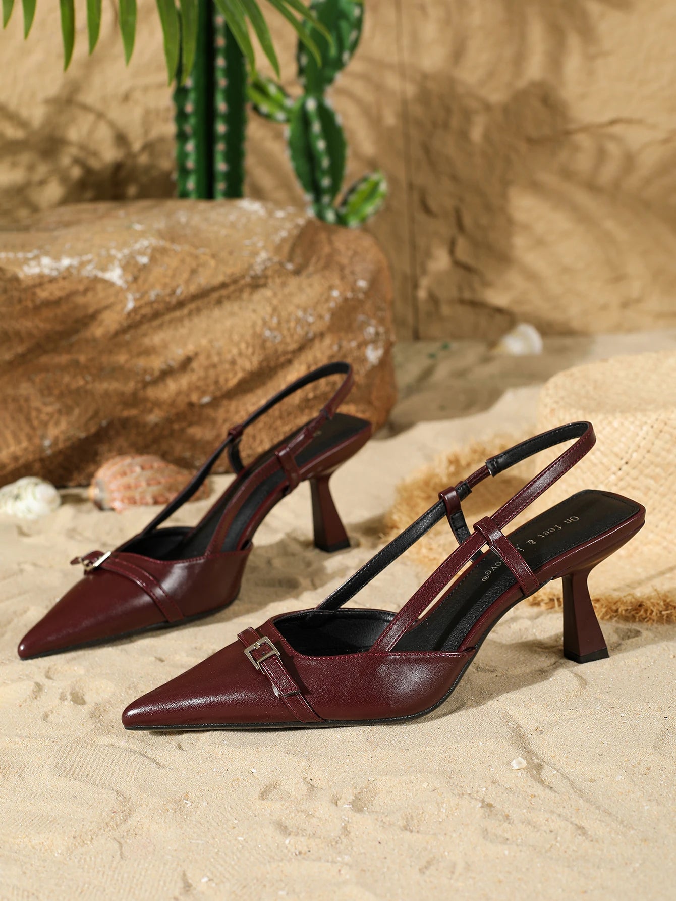 2026 Women's Fashion Pointed-Toe Slingback Low-Cut High Heels for Spring and Summer