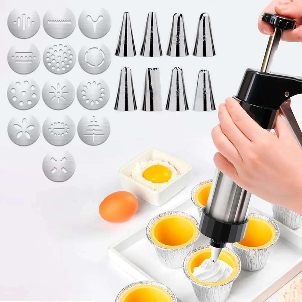 Stainless Steel Cookie Maker Press Kit Manual Churros Maker Machine Cookie Biscuit Press Kit or Making and Decorating Cookies