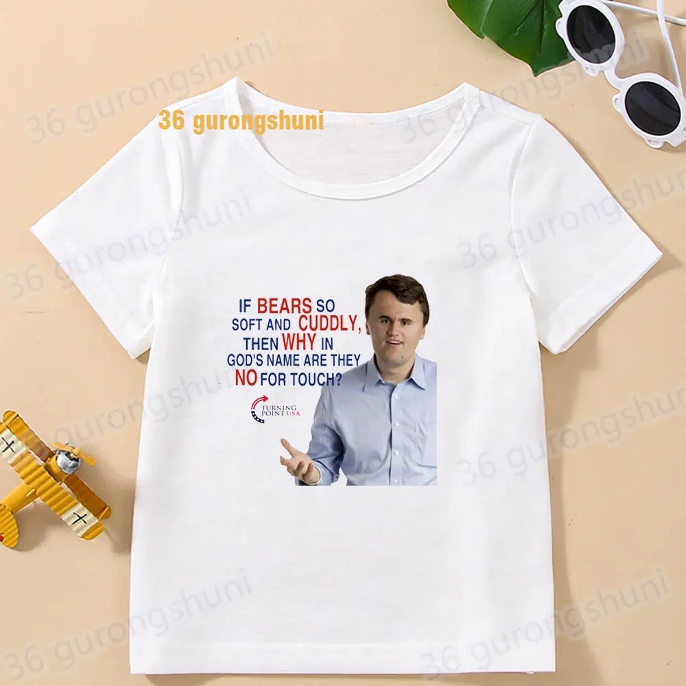 Kids tshirt turning point usa Children clothes Girl t-shirts charlie kirk freedom T shirt Baby tops Boys man summer Short Sleeve