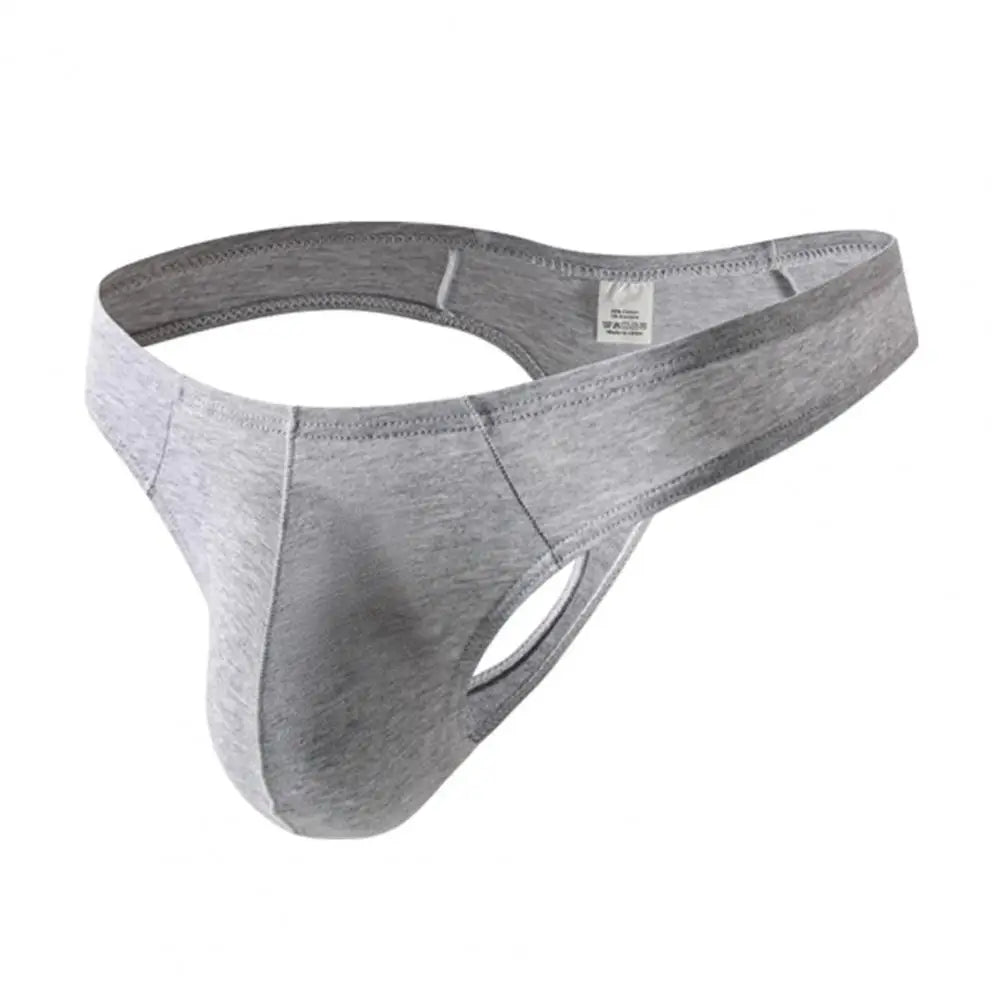 Summer Men Thong, Low-Waisted T-Shaped Cut Briefs, U Convex Supportive Pouch Panties, Elastic Lightweight Underwear