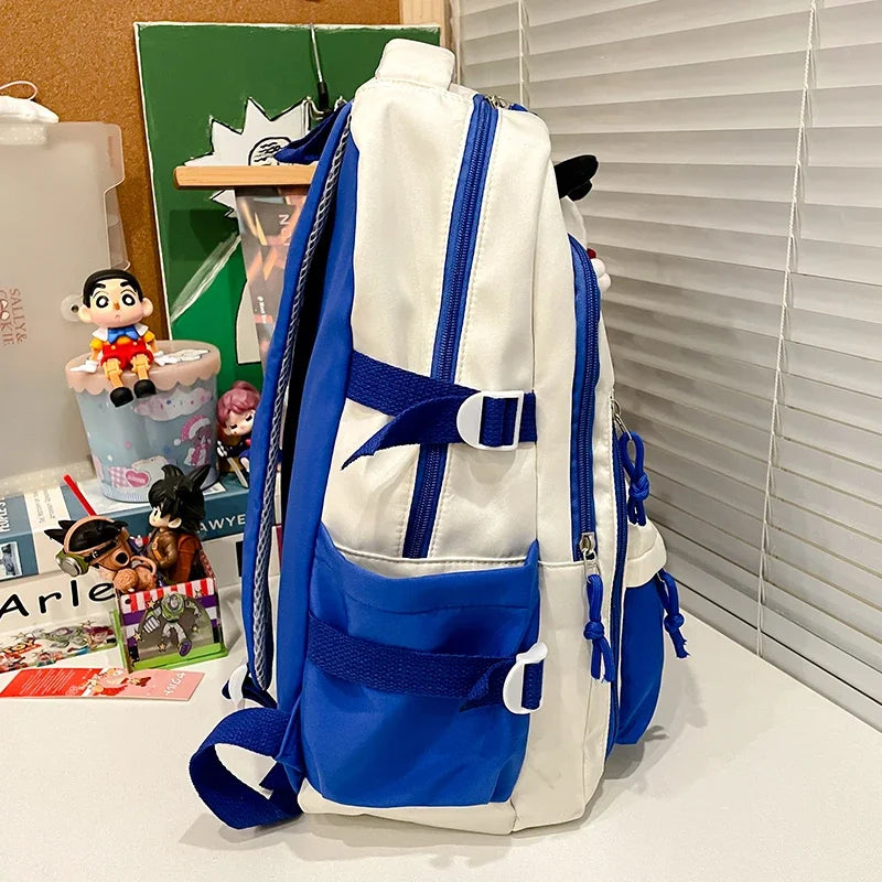 College Style Color Blocked Student School Bags Lightweight Large Capacity Multi-layer Storage Computer Backpack Campus Travel