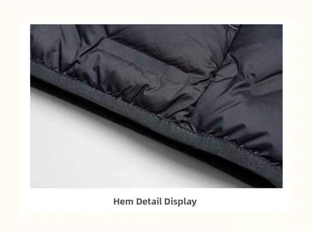 Men's Lightweight Padded Jacket Graphene White Duck down Thickened Warm Cold Resistant Casual Outerwear Outdoor Sports Coat