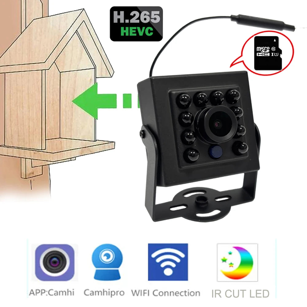 Bird Watching Camera Wireless Wild Wifi Bird Nest Green Box Kit 5M Wire Night Vision 5MP 2MP P2P Audio Mini IPC In the birdcage