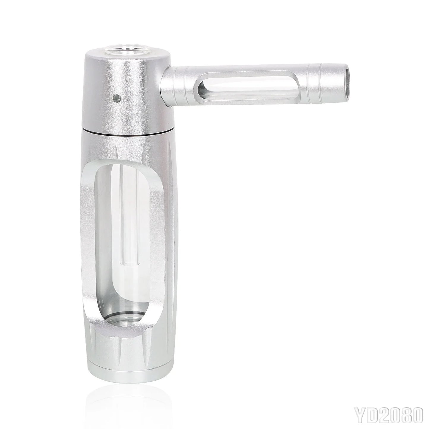 Portable Metal Smoking Pipe with 155mm Glass Bowls Dry Burning Grass Tobacco Pipes Hookah Shisha Pipa for Smoke Accessories