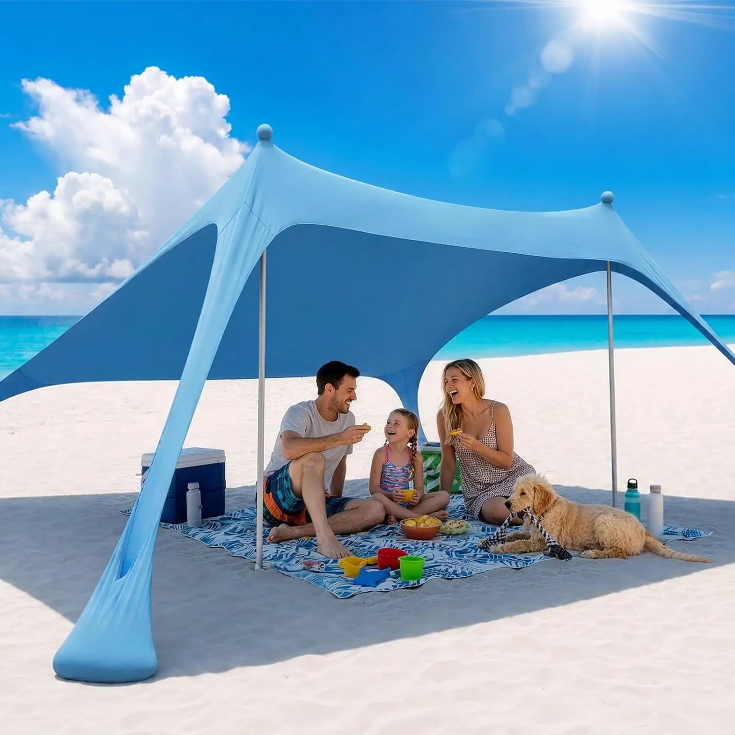 Camping Tent Windproof Pop Up Awning Outdoor Beach Sun Shade UV Ultralight Beach Canopy Tents for Camping Fishing Picnics