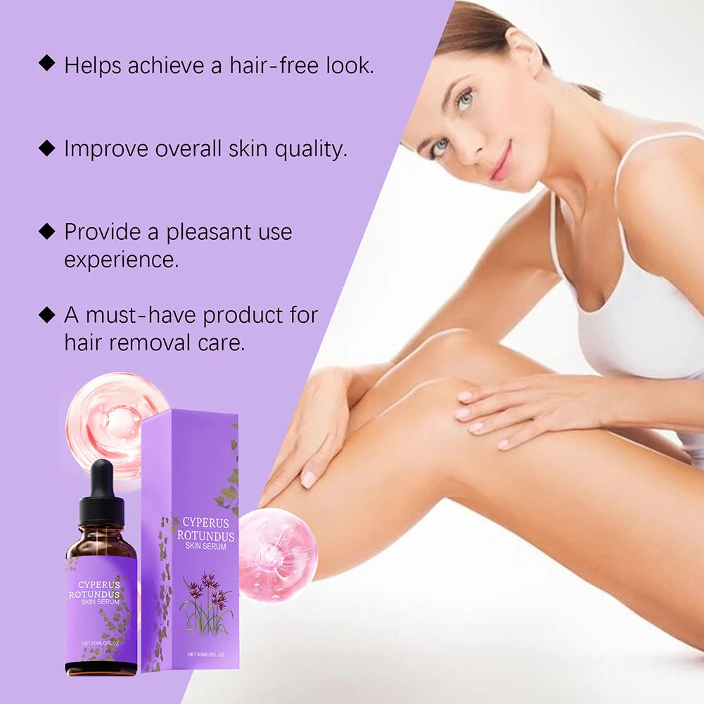 Cyperus Rotundus Skin Serum Natural Hair Removal Oil Women Body Hair Removal Liquid Hair Growth Inhibitor Non-Irritating Safe