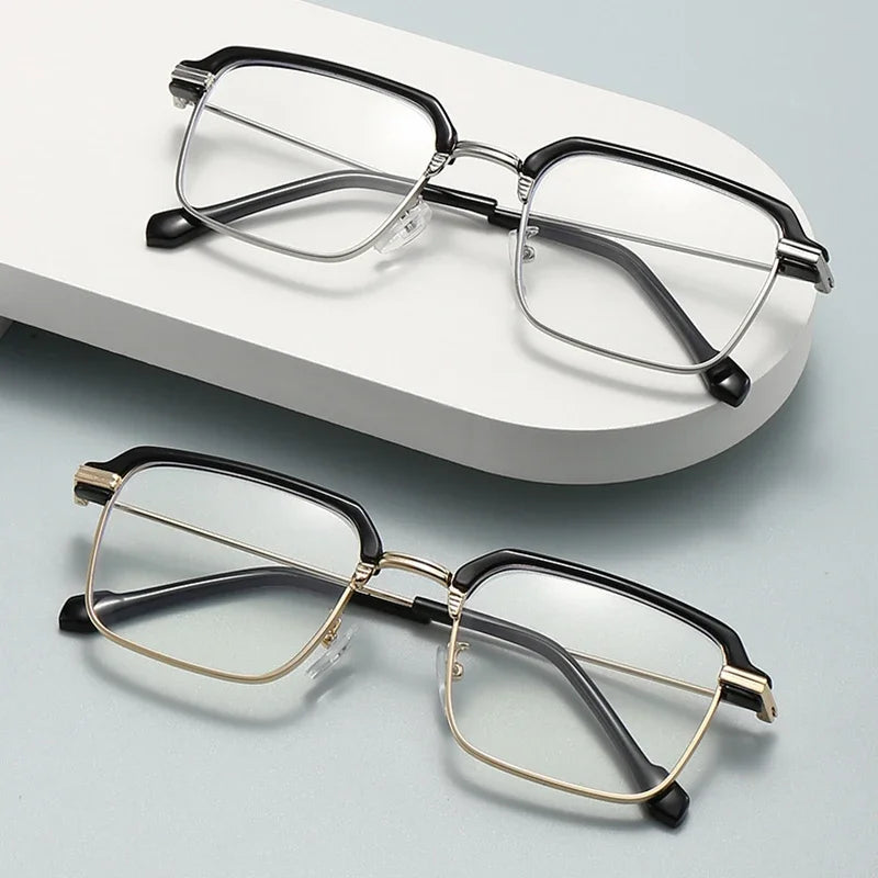 Photochromic Reading Glasses High Definition Men's Anti-blue Presbyopia Eyewear Metal Fashion Classic Hyperopia Eyeglasses