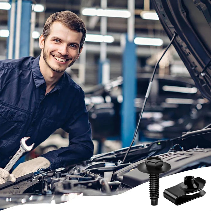 Car Body Bolts U-nut Clips Engine Cover Undertray Splash Shield Guard Bumper Fender Liner Retainer Fastener Rivet Screws
