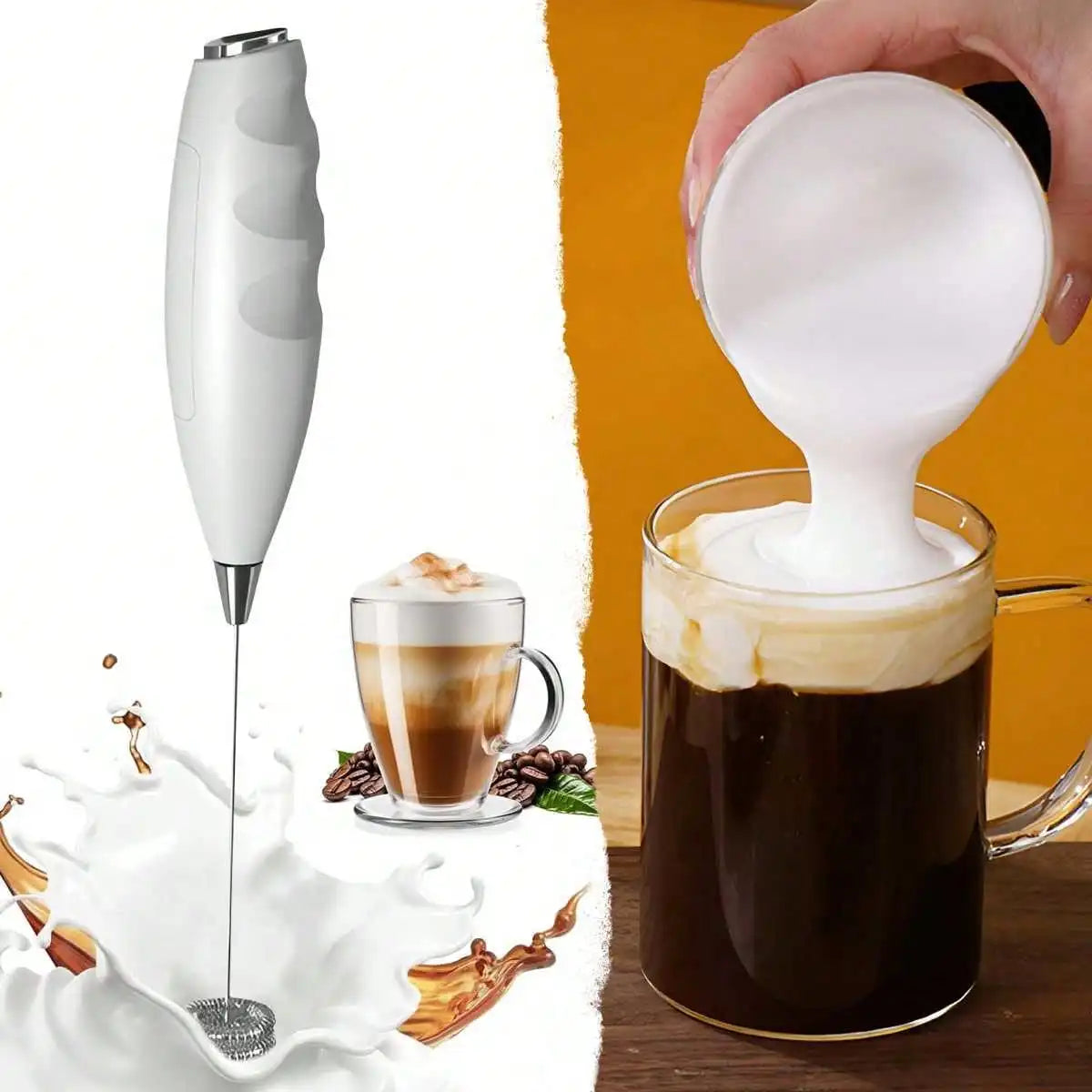 Hand blender Electric whisk blender  and milk frother for coffee, milk, oatmeal, and eggs. Saves time and effort