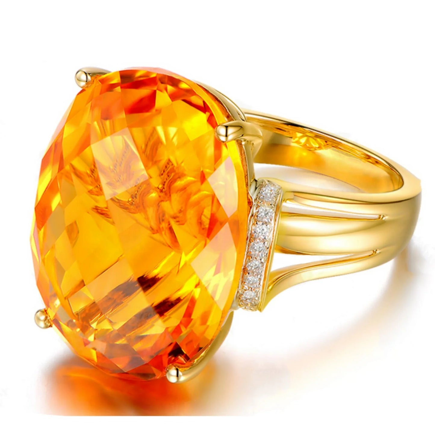 sterling silver 925 Citrine Ring with Yellow Crystal: Elegant Handmade Jewelry Gift for Women, Birthdays & Anniversaries