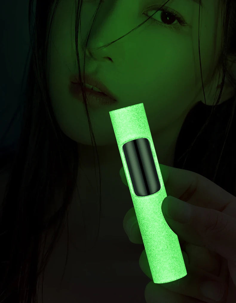 Luminous Lighter Butane Gas Lighter Straight Jet Blue Flame Glowing Lighters Smoking Lighter Cigar Accessories Men's Gift