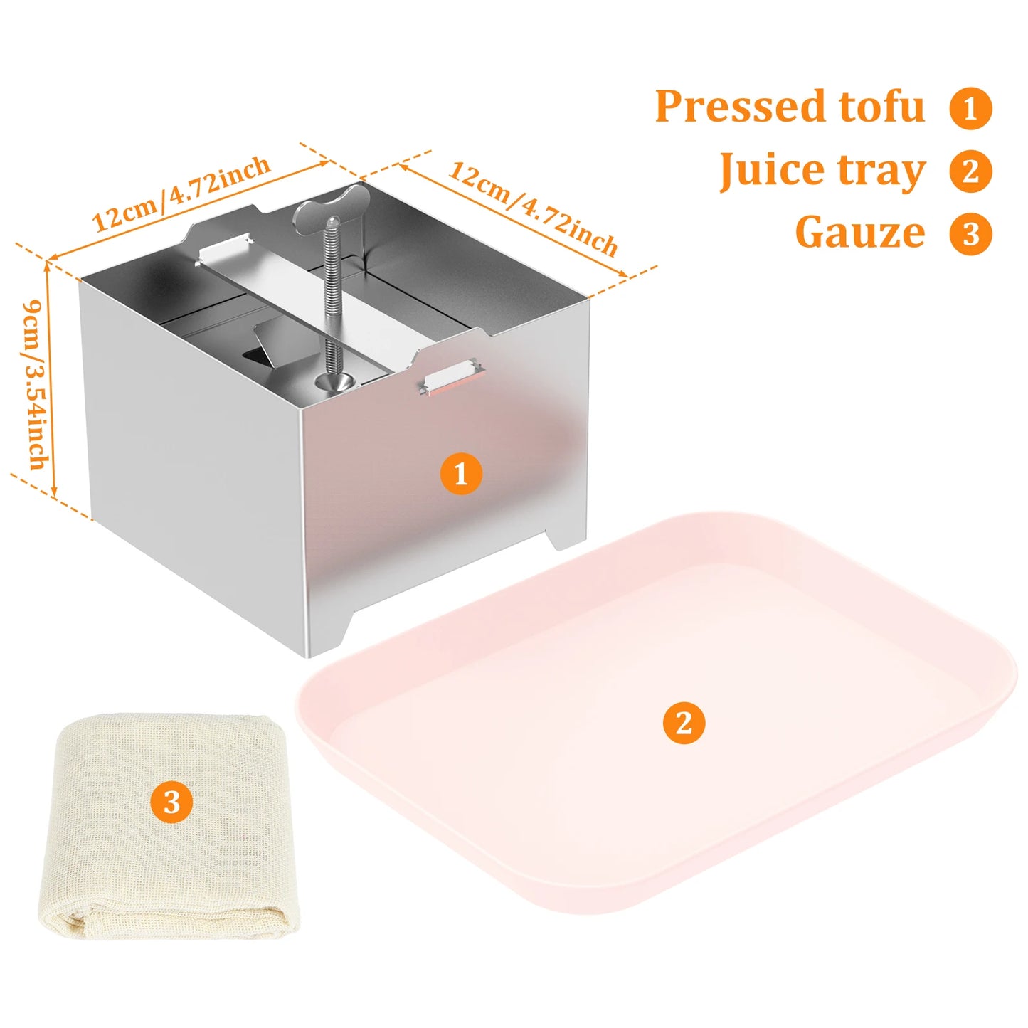 Tofu Press Mould Cheese Making Molds Food Grade Stainless Steel Tofu Maker Press Mold Kit Homemade Tofu Mold Kitchen Tool Set
