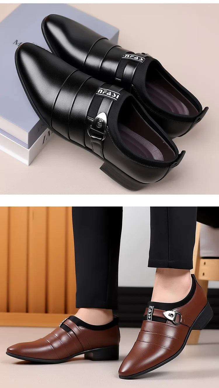 Men Dress Shoes Slip on Formal Suit Wedding Shoes for Male  Wedding Office Work Shoes Slip on Loafers Elegant Man Dress Shoes