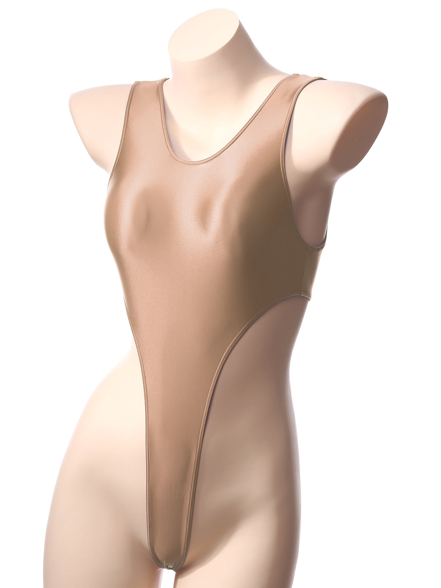 Women Bathing Suit Solid Color Swimsuit Glossy Backless High Cut Dance Yoga Bodysuit Underwear Swimwear Leotard Beachwear