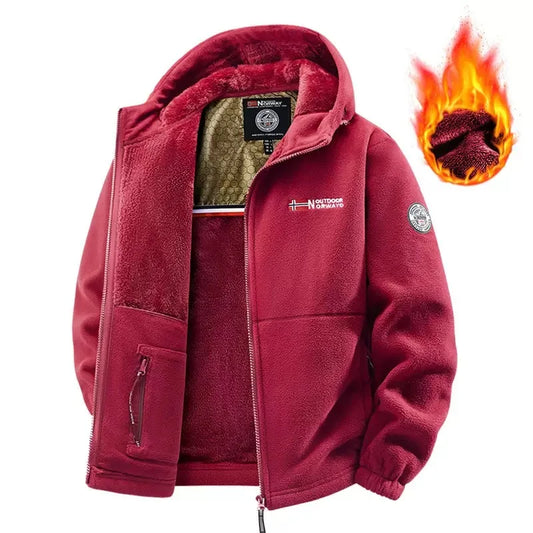 Winter New Fashion Trend Retro Sports Thick Warm Lamb Wool Jacket Men's Casual Loose Comfortable High-Quality Plus Size Jacket