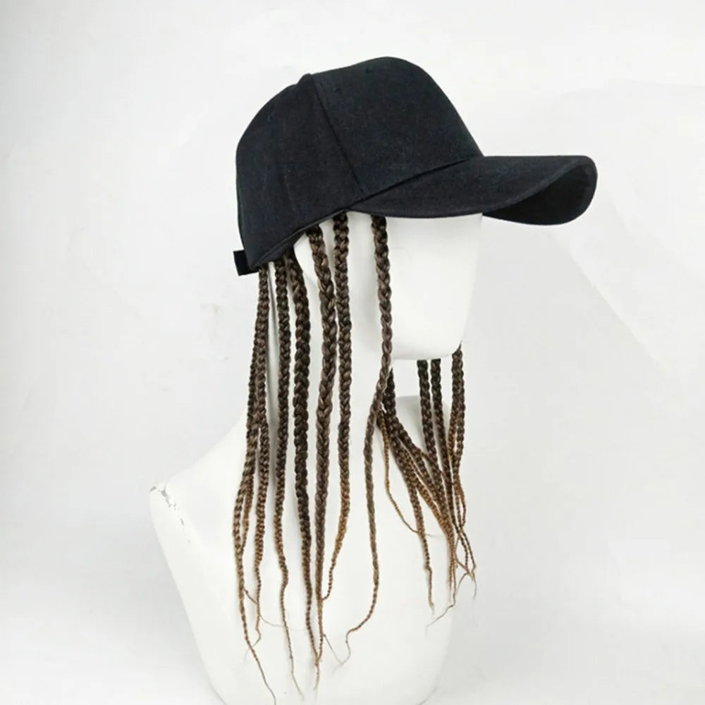 Baseball Cap Wig Hip Hop Hat Daily Wear Peaked Cap Wig Hair Dreadlocks Cap 35cm Dirty Hair Braid Sun Visor Hats Summer Unisex